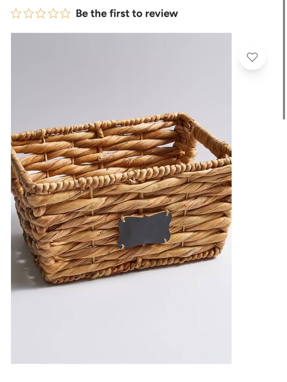 Pier 1 Natural Seagrass Woven Basket with Chalk Label